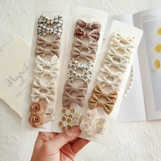 10Pcs Kids Hair Accessories Set - Cute Bow Hair Clips and Barrettes for Baby Girls