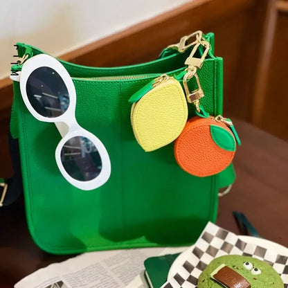 Mini Cherry & Strawberry Coin Purse – Cute PU Leather Keychain Bag for Earphones and Small Storage, Korean Style