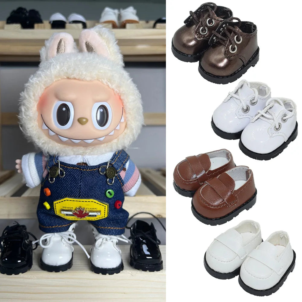 LABUBU Leather Shoes for 17cm Cotton Dolls – Casual Sports Boots DIY Doll Accessories