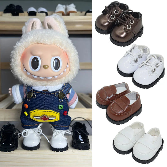 LABUBU Leather Shoes for 17cm Cotton Dolls – Casual Sports Boots DIY Doll Accessories