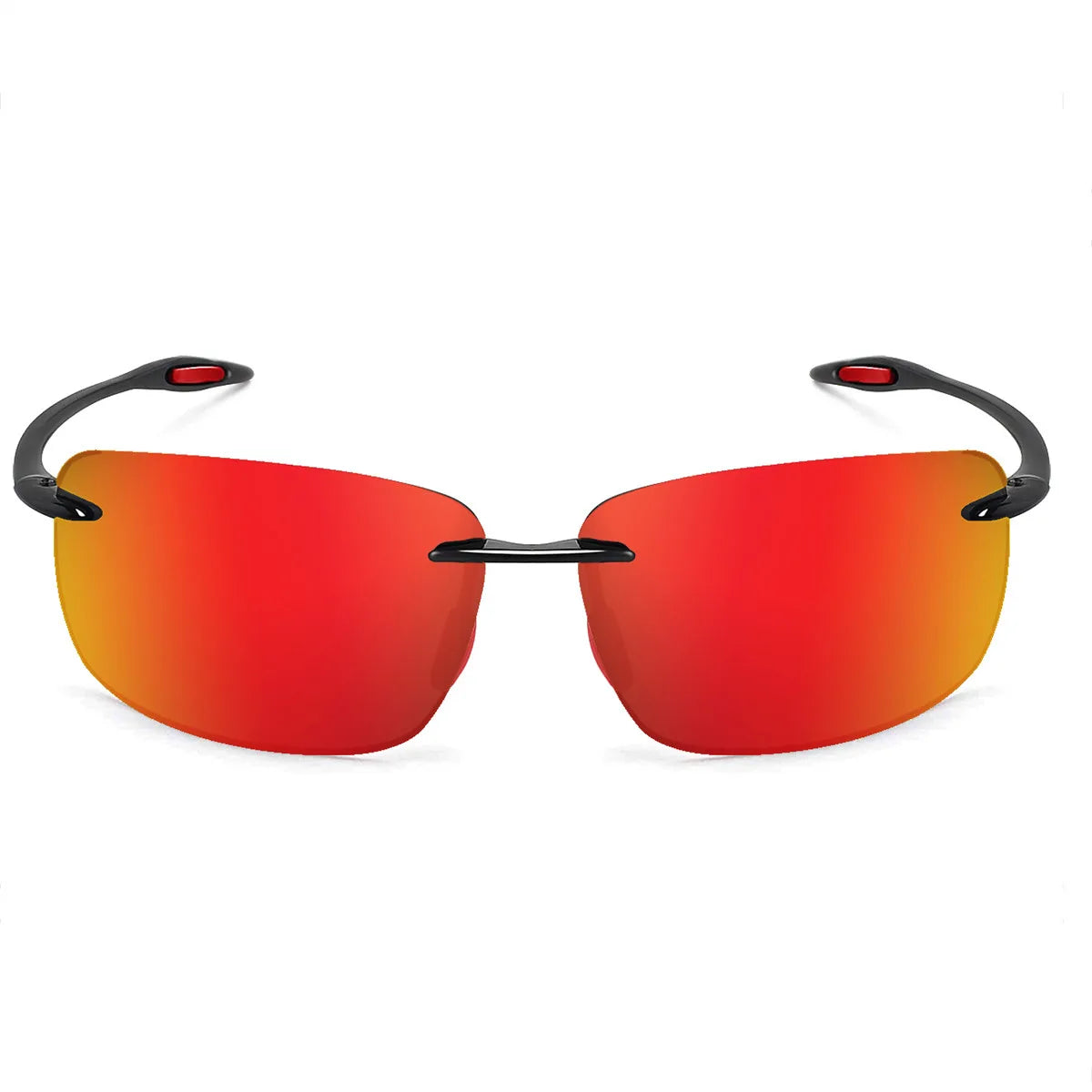 JULI Polarized Classic Sports Rimless Sunglasses – Ultralight Rectangle Frame for Men, Ideal for Fishing, Driving, UV400 Protection, Model MJ8009