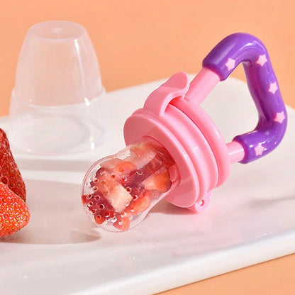 4-Piece Baby Feeding Set - Bottle, Fruit & Vegetable Feeder with Suction Base and Mesh Bags