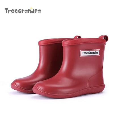 Kids Rain Boots – Waterproof PVC Anti-Slip Mid-Calf Shoes for Boys & Girls