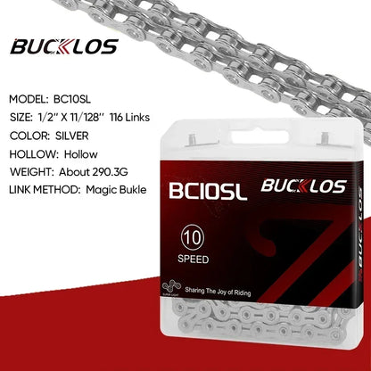 BUCKLOS MTB Bike Chain – 12 & 11 Speed Mountain & Road Bicycle Chain, Compatible with 8-12 Speed Cycling Parts