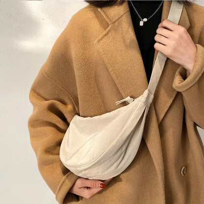 Upgraded Women's Messenger Bag – Simple Design Nylon Hobo, Small Vintage Shoulder Purse & Cloth Handbag