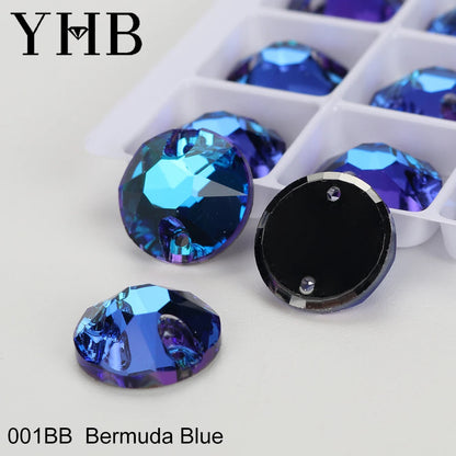 YHB XIRIUS AB Moonlight Glass Crystal — Flatback Sew-On Rhinestones for Garments, Clothes & Bags