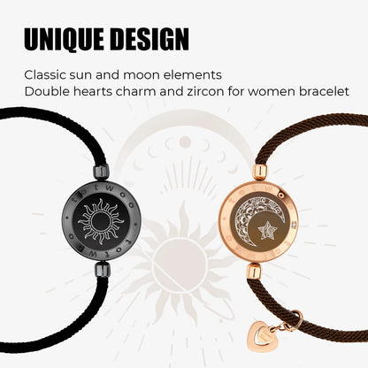 TOTWOO Long Distance Touch Bracelets for Couples - Light Up & Vibration Smart Jewelry | Relationship Gifts for Lovers