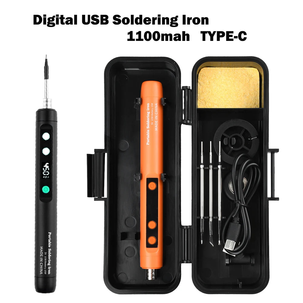 Mini 5V 15W Wireless USB Soldering Iron – Rechargeable Lithium Battery Fast-Charge Portable Welding & Repair Tool