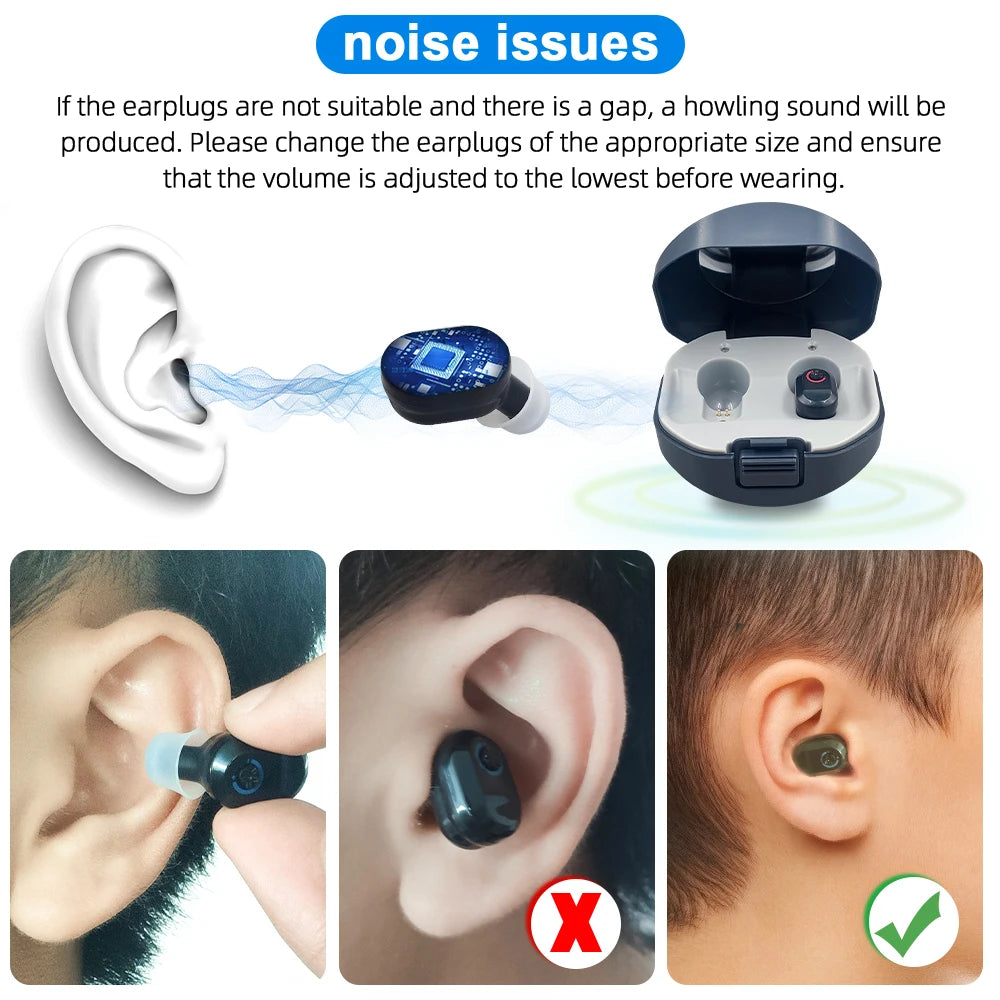 USB Rechargeable Hearing Aids: Invisible New Design for Deaf Assistance - Ideal Gift for Parents