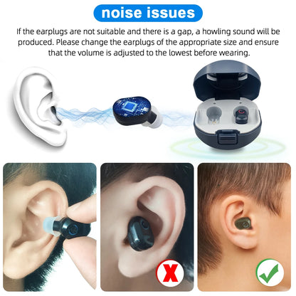USB Rechargeable Hearing Aids: Invisible New Design for Deaf Assistance - Ideal Gift for Parents