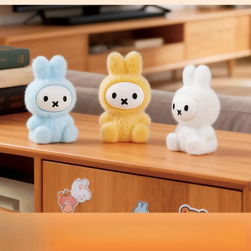 Cute Flocked Sitting Figurine Blind Box - Trendy Toy Keychain Desktop Accessory Birthday Gift