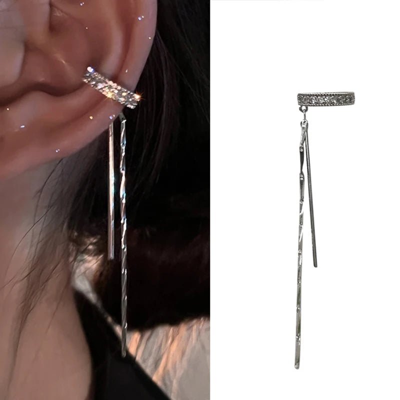 Delicate Tassel Clip-On Earrings – No-Piercing Ear Cuffs for Women, Fashion Jewelry Gifts