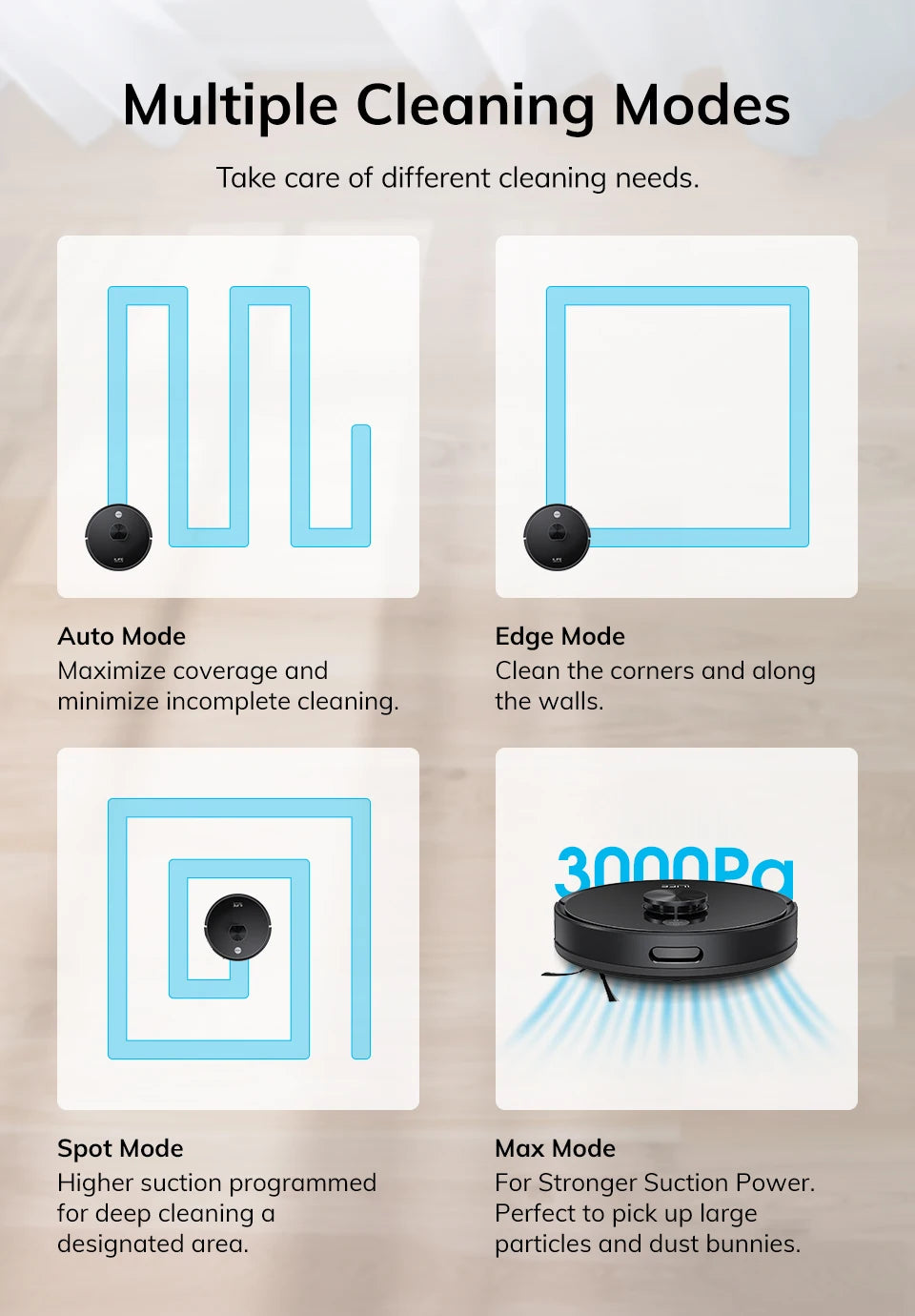 ILIFE A20 Robot Vacuum and Mop Combo – LiDAR Navigation, 3000Pa Suction, Smart Mapping, App/Alexa Control, Ideal for Pet Hair