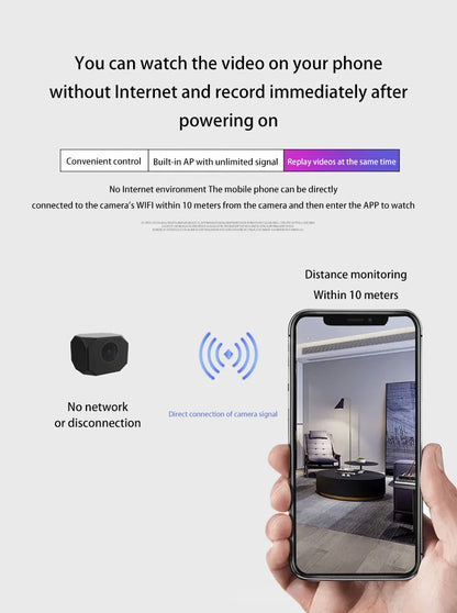 4K Wireless Mini Security Camera - Night Vision Motion Detection Home Surveillance Camcorder