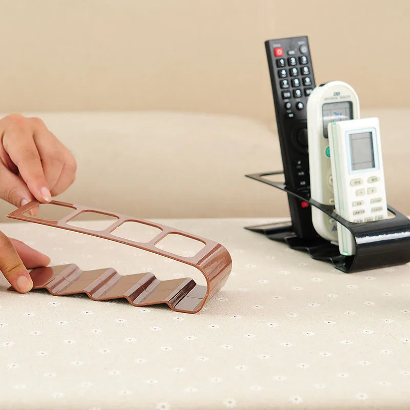 4-Compartment Remote Control Organizer - Multi-Purpose Plastic Desktop Storage Holder