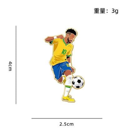 Football Enamel Pin Set - 1-4 Piece Soccer Star Athlete Lapel Badges for Backpacks & Fans
