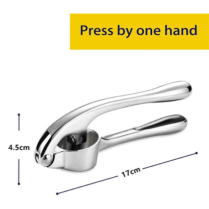 LMETJMA Stainless Steel Garlic Press — Easy Squeeze Garlic Mincer & Crusher Kitchen Tool JT202