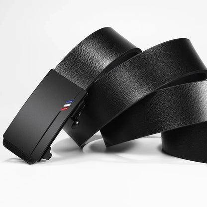 Men's Luxury Genuine Leather Belt - Famous Brand Quality Belt with Automatic Metal Buckle, Stylish Male Strap