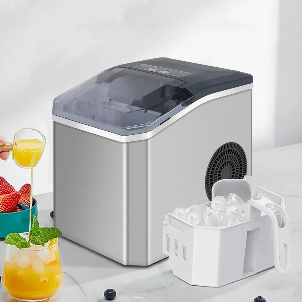 110V/220V Electric Ice Maker – Portable Automatic Bullet & Round Ice Cube Machine, Professional Use