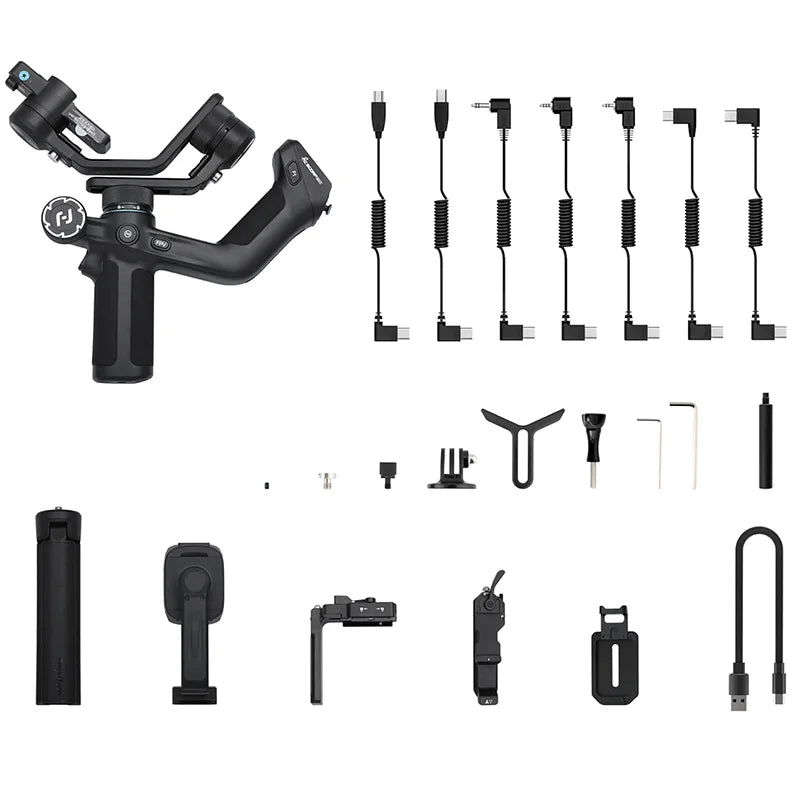 FeiyuTech SCORP Mini 2 Kit - 3-Axis Handheld Gimbal for Mirrorless Camera, Action Cam, Smartphone with AI Tracker, 1.2kg Load Capacity