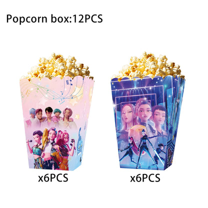 K-Pop Demon Hunters Birthday Party Favors — Keychains, Candy Boxes, Stickers & Masks for Kids