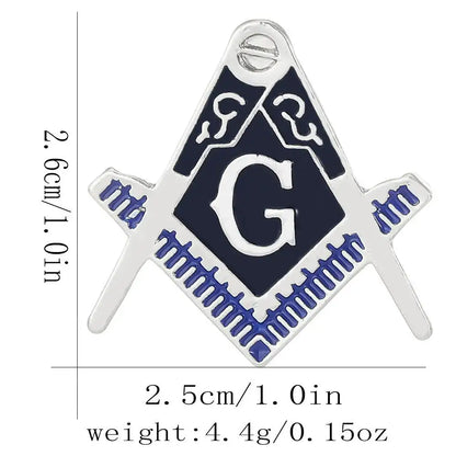 Vintage Masonic Emblem Brooch - Hollow Freemason Symbol Pin Badge for Collectors