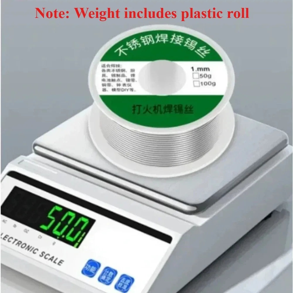 100/50g No-Solder Soldering Rods – Low-Temperature Easy-Melt Silver Welding Wire, Universal Cored Weld Rod