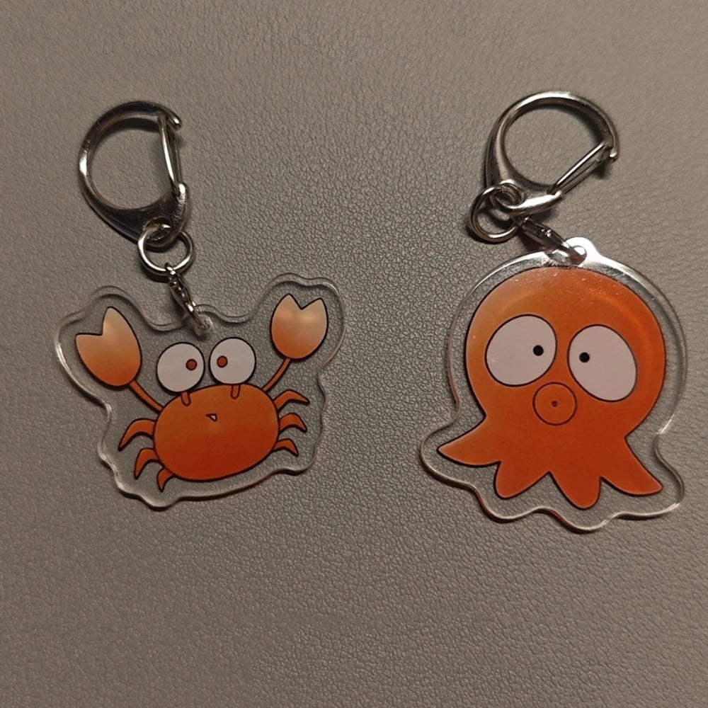 Anime Go For It Nakamura-kun Acrylic Keychains - Octopus & Crab Keyring Desk & Car Decorations