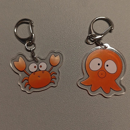 Anime Go For It Nakamura-kun Acrylic Keychains - Octopus & Crab Keyring Desk & Car Decorations