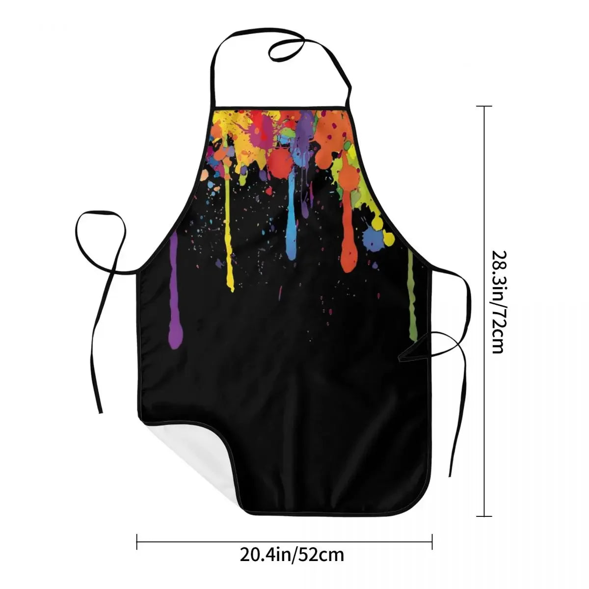 Funny Paint Splatter Bib Apron – Multicolor Kitchen Chef Artist Graffiti Cooking & Baking Tablier for Men & Women
