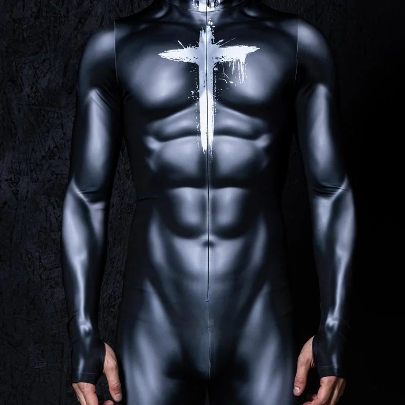 Mechanical Muscle Zentai Bodysuit — Men’s Halloween Punk Cosplay & Carnival Costume 2025