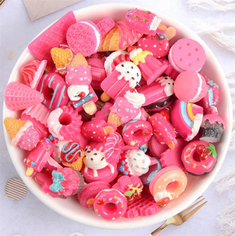 20PCS Kawaii Slime Candy Resin Charms – Cute Flatback Beads for DIY Crafts, Hair Clips, Phone Cases & Scrapbooking