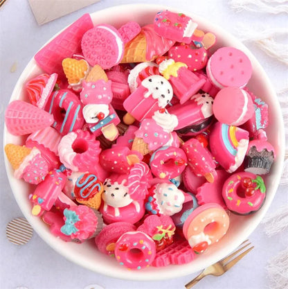 20PCS Kawaii Slime Candy Resin Charms – Cute Flatback Beads for DIY Crafts, Hair Clips, Phone Cases & Scrapbooking