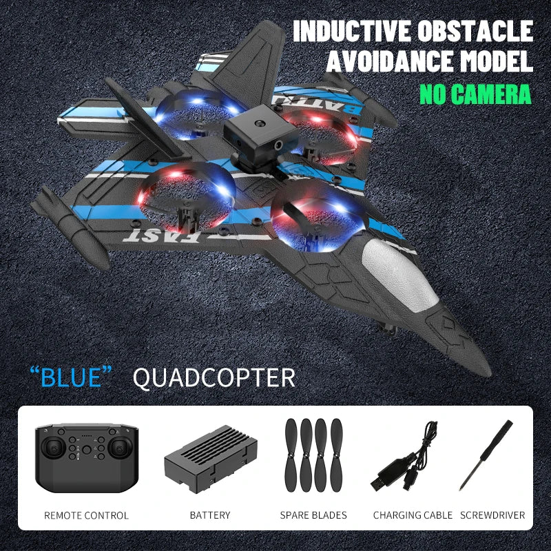 RC Plane with Camera – Remote Control Helicopter, Obstacle Avoidance, 2.4G EPP Foam Fighter Aircraft for Kids