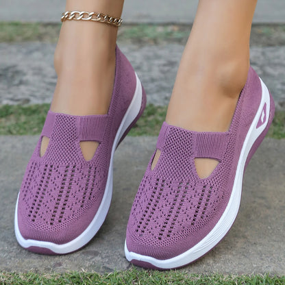 Women’s Casual Summer Sneakers - Lightweight Solid Flat Shoes for Everyday Four Season Wear