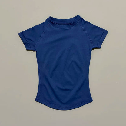Women’s Seamless Sports Top – Short Sleeve Slim Fit Yoga & Gym Running Fitness Activewear T-Shirt Athletic Workout Tee