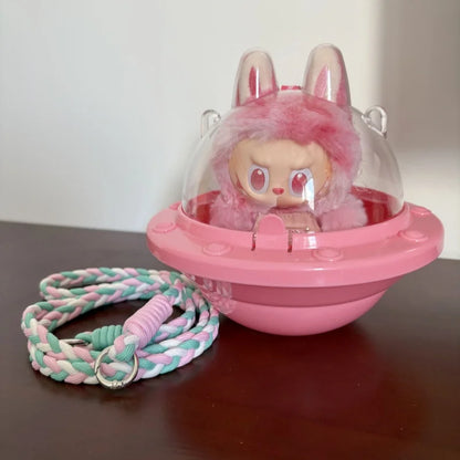 Labubu Doll Crossbody UFO Bag – Dustproof Cotton Storage Box for V1-V3 Dolls, Kids’ Gift Display Cabinet