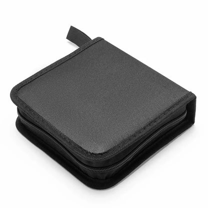 40-Disc CD & DVD Storage Case - Oxford Cloth Organizer Bag with Disc Booklet Holder
