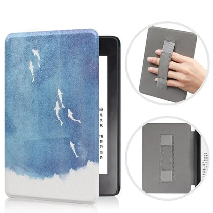 SA568B Leather Case for Kindle Paperwhite 12th Gen 2024 Signature Edition – 7-Inch Cover with Hand Strap & Auto Sleep
