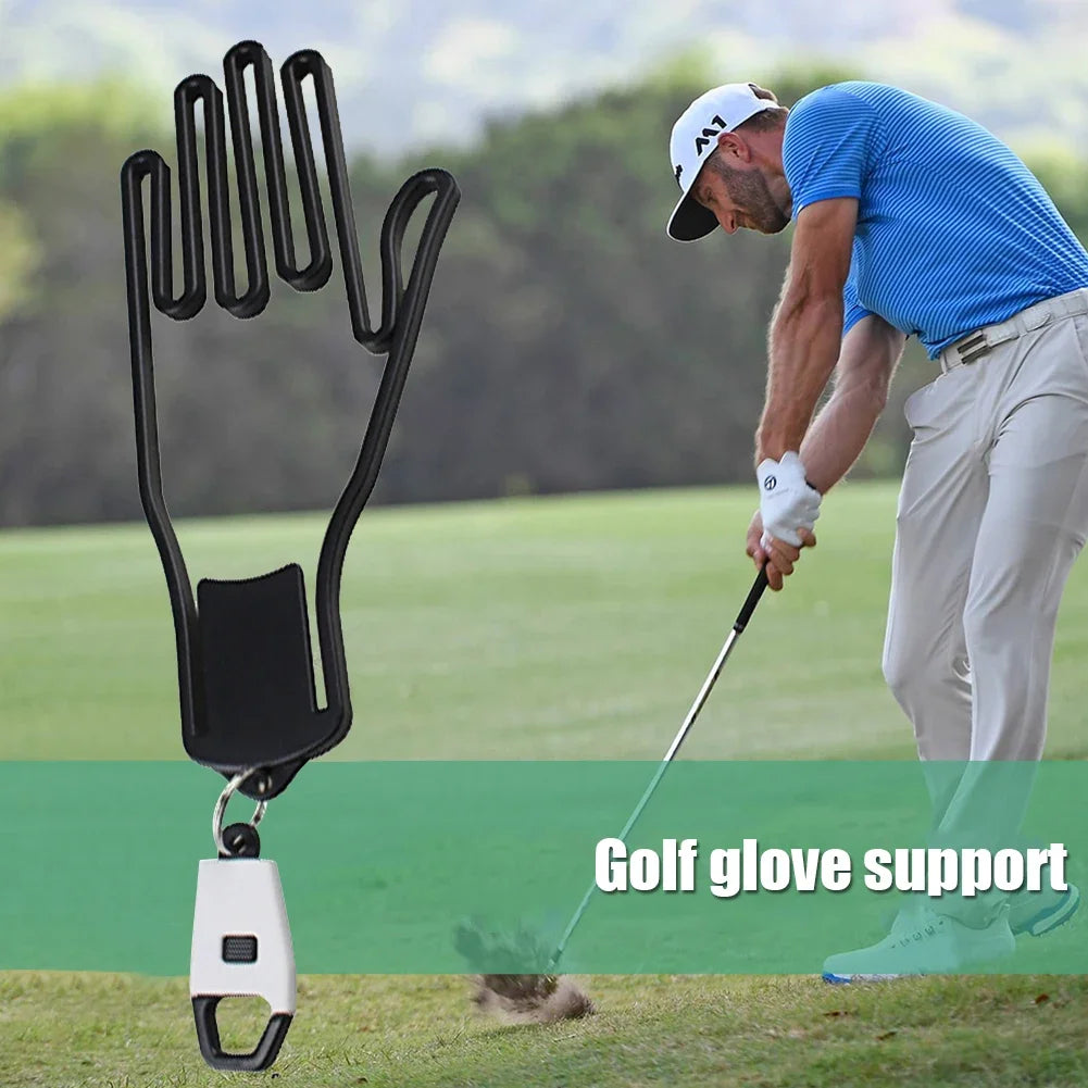 Golf Glove Holder Rack - Portable Plastic Gloves Hanger with Key Chain, Display Stand for Golf Gloves, Golf Accessories