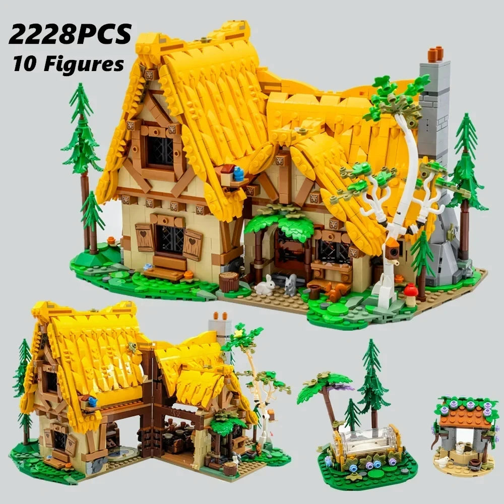 Miniso Disney Snow White & Seven Dwarfs Cottage – Sleeping Princess, Prince, Evil Queen Building Blocks Toy for Kids Gift