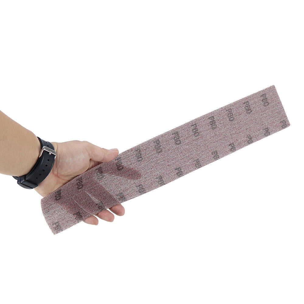 HIFESON Mesh Sandpaper Set 70x420mm Hook & Loop Vacuum Sanding Discs – 400x70mm Abrasive Sanding Block Pads for Wood & Metal