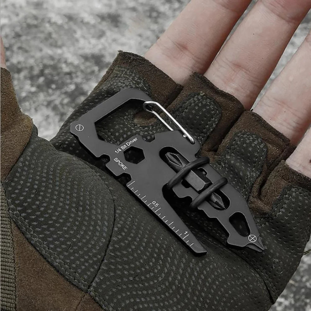 Stainless Steel Carabiner Keychain – Multifunction Bottle Opener & Outdoor Camping Climbing Tool