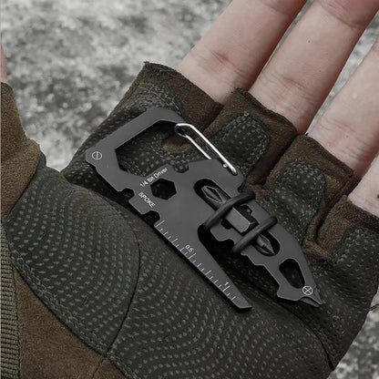 Stainless Steel Carabiner Keychain – Multifunction Bottle Opener & Outdoor Camping Climbing Tool
