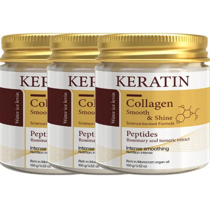 Keratin Collagen Hair Mask - Peptide & Rosemary Deep Conditioning Treatment for Smoothing, Shine & Hair Repair
