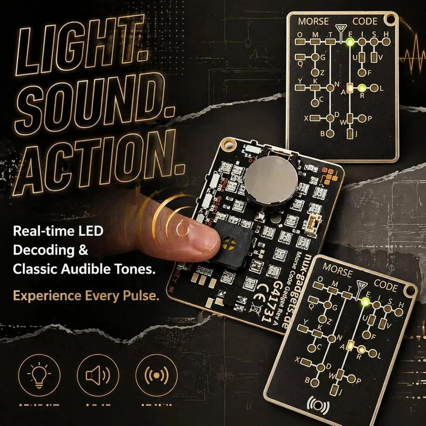 Portable Morse Code Trainer Card - Mini LED Electronic Code Learning & Practice Tool