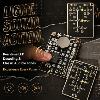 Portable Morse Code Trainer Card - Mini LED Electronic Code Learning & Practice Tool