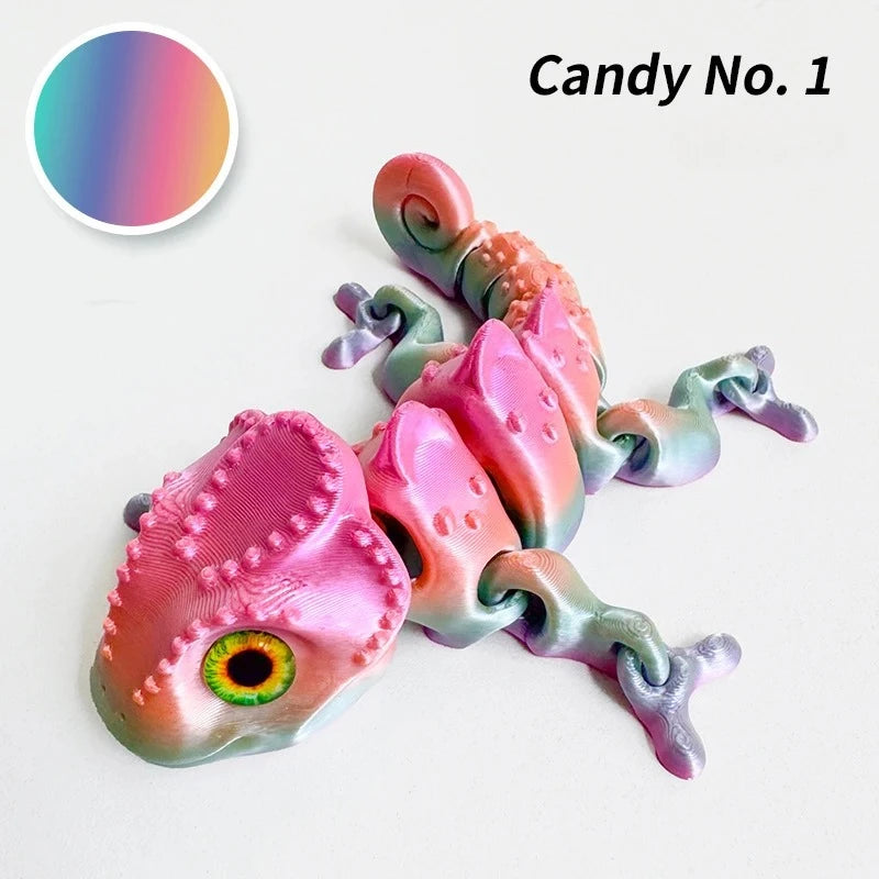 3D Printed Chameleon Figure - Movable Multi-Joint Reptile Toy for Kids & Room Decor