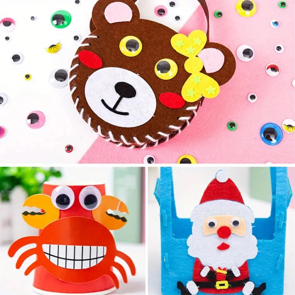 Self-Adhesive Googly Wiggle Eyes - 100/200/550PCS DIY Craft Scrapbooking Doll Toy Accessories