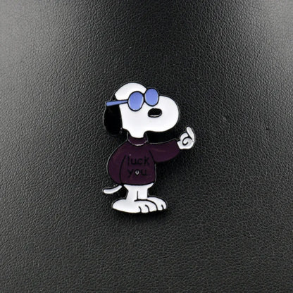 Kawaii Snoopy Alloy Brooches – Cartoon Lapel Pins for Jackets, Backpacks, Clothes, and Kids’ Gifts